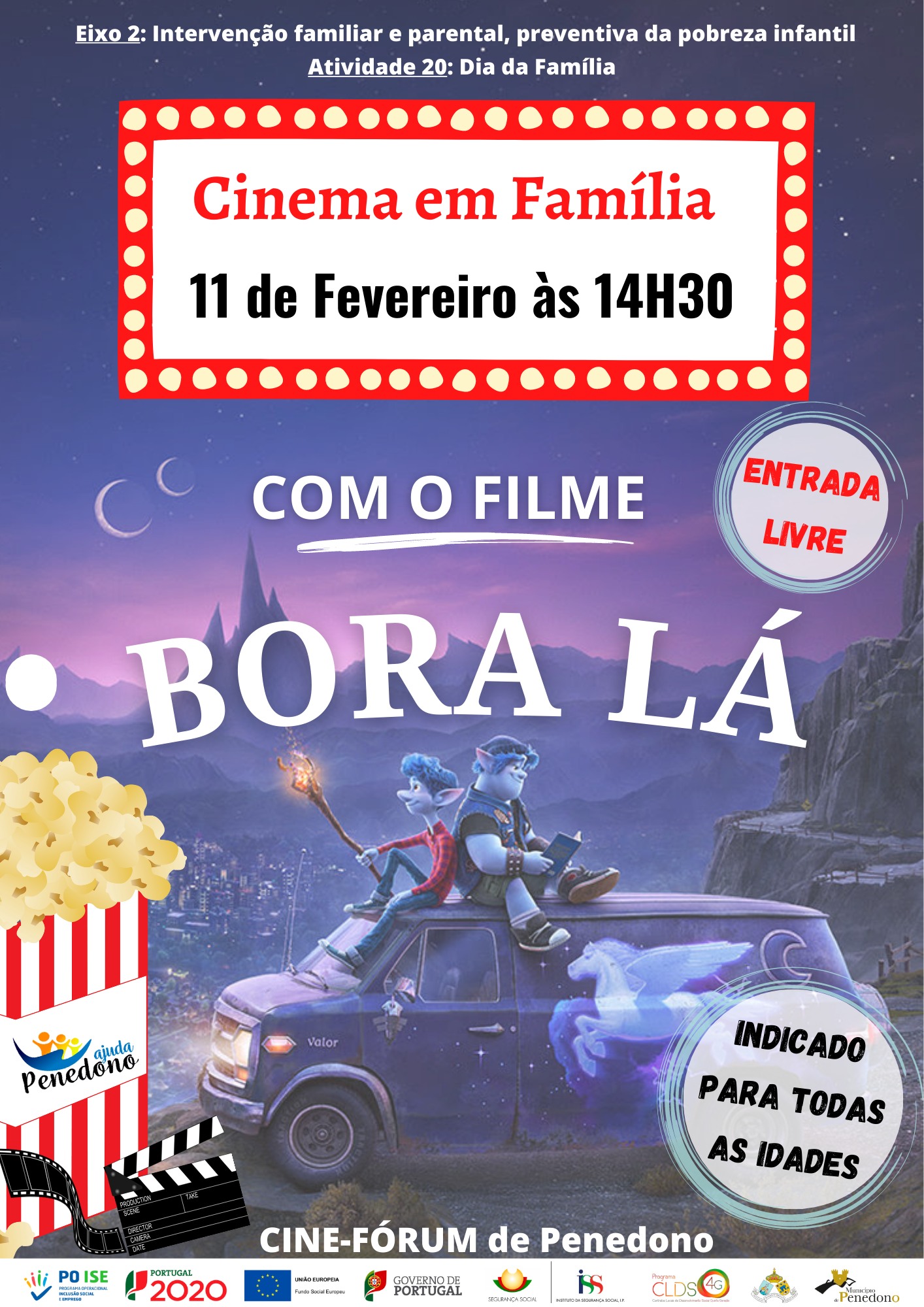 Cinema em Família: Filme “Bora Lá” no Cine-Fórum!