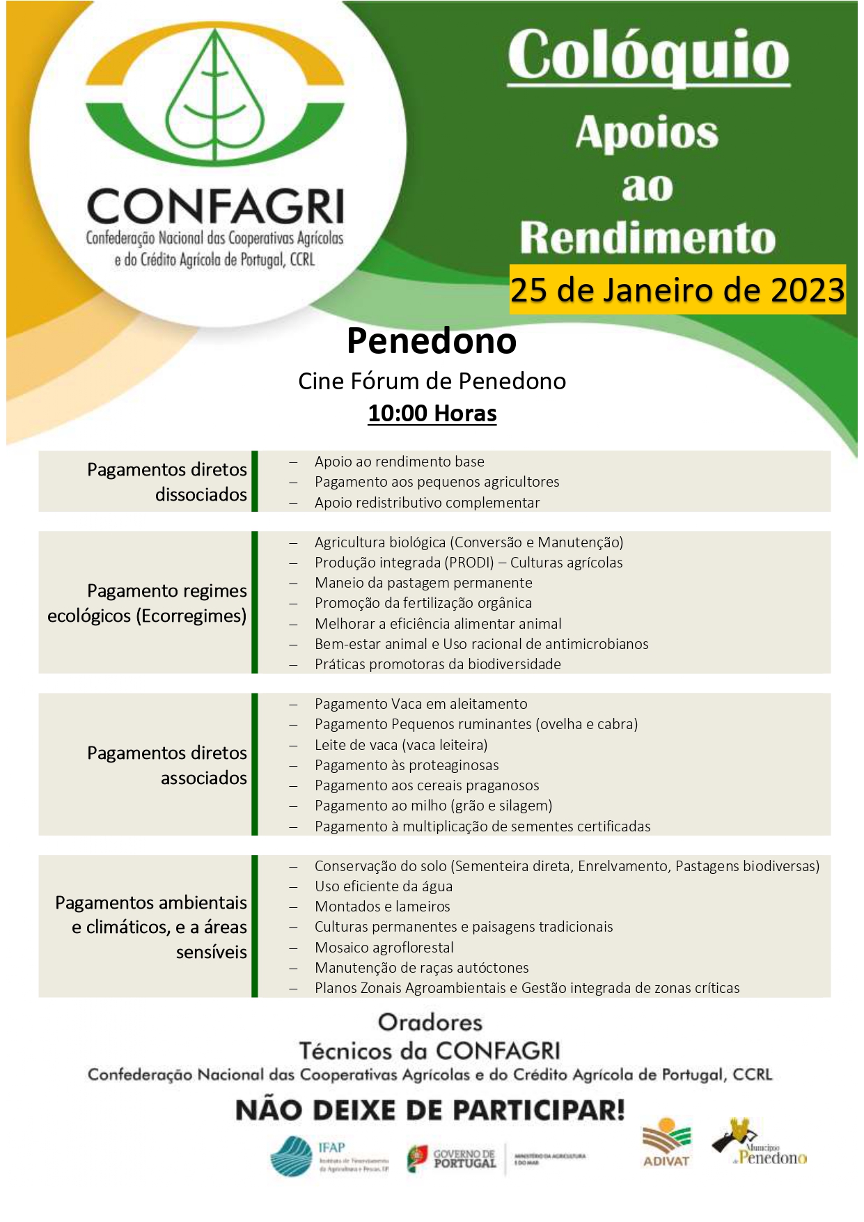  Colóquio – Apoios ao Rendimento